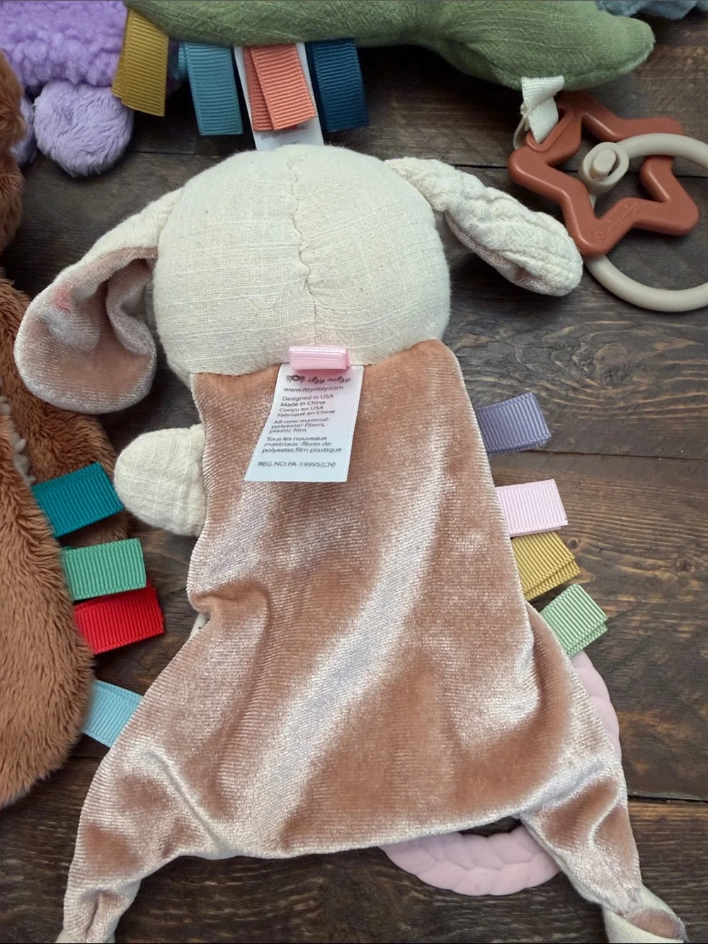 Itzy Ritzy Baby Sensory & Teether Toy Bundle - Set of 4 (Dino, Bunny, Bear) EUC